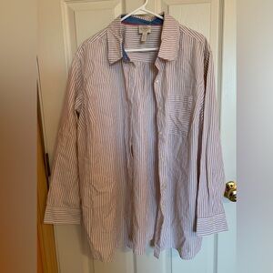 Beige and white Striped Shirt